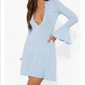 Ditsy Floral Flared Sleeve Skater Dress